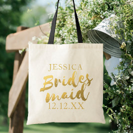 Elegante Gold Bridesmaid Wedding Tote Bag Tragetasche