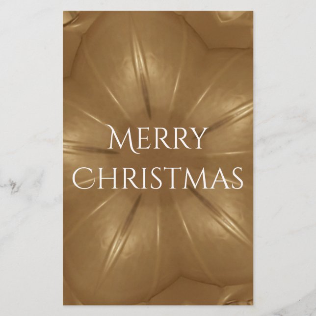Elegante Gold Brown Christmas Kaleidoscope Star Briefpapier (Vorderseite)