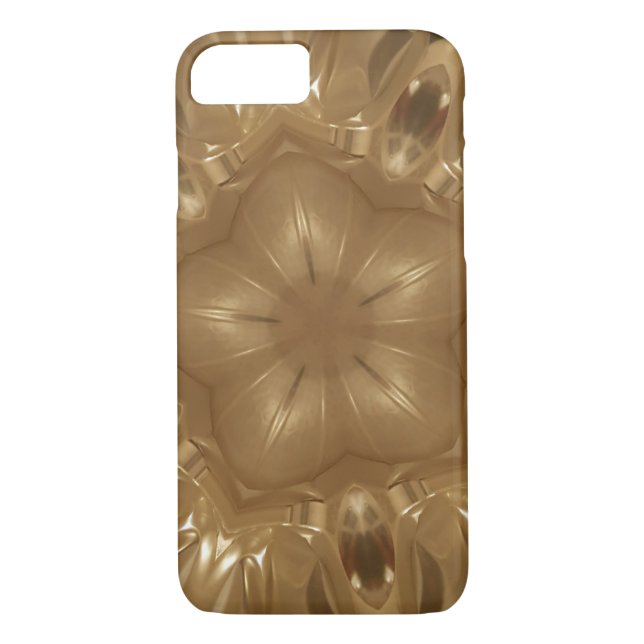Elegante Gold Brown Kaleidoscope Star Design Case-Mate iPhone Hülle (Rückseite)
