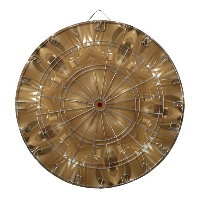 Elegante Gold Brown Kaleidoscope Star Design Dartscheibe (vorne)