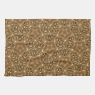 Elegante Gold Brown Kaleidoscope Star Design Handtuch