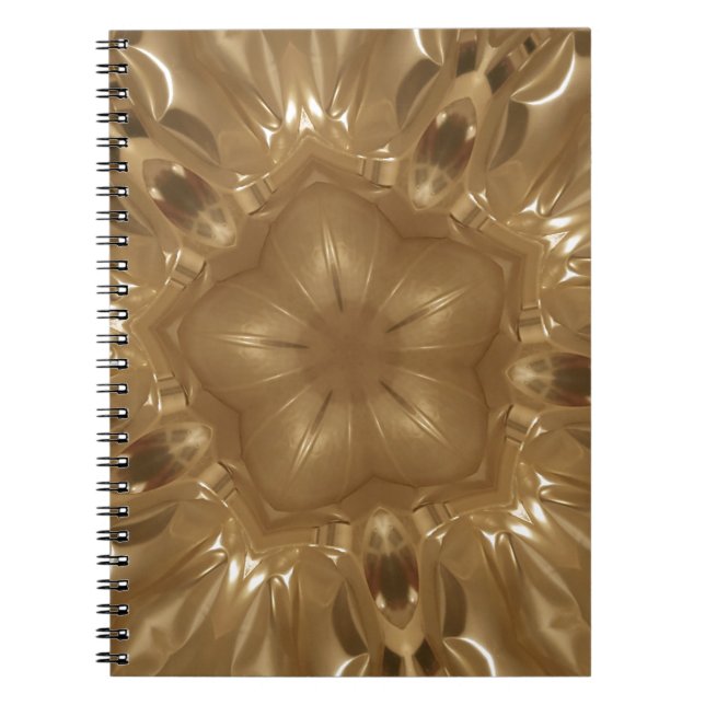 Elegante Gold Brown Kaleidoscope Star Design Notizblock (Vorderseite)