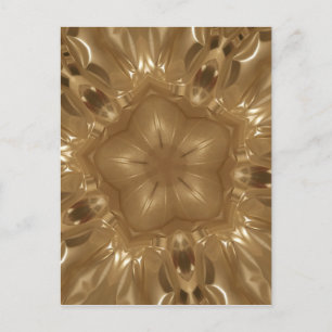 Elegante Gold Brown Kaleidoscope Star Design Postkarte