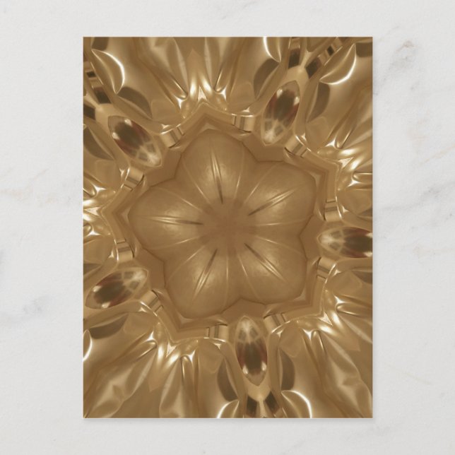 Elegante Gold Brown Kaleidoscope Star Design Postkarte (Vorderseite)
