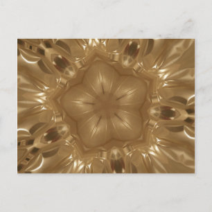 Elegante Gold Brown Kaleidoscope Star Design Postkarte