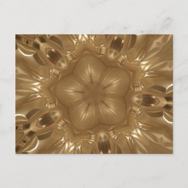 Elegante Gold Brown Kaleidoscope Star Design Postkarte (Vorderseite)