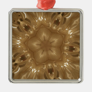 Elegante Gold Brown Kaleidoscope Star Design Silbernes Ornament
