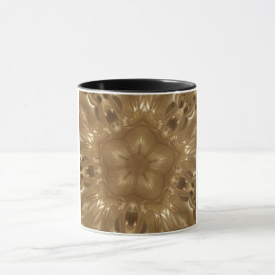 Elegante Gold Brown Kaleidoscope Star Design Tasse