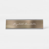 Elegante Gold Brushed Metal Handwriting