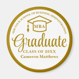 Elegante Gold Business School Abschluss MBA Magnet