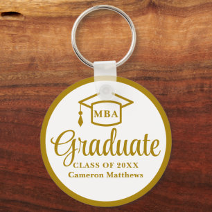 Elegante Gold Business School Abschluss MBA Schlüsselanhänger