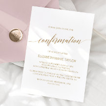 Elegante Gold Calligrafy Confirmation