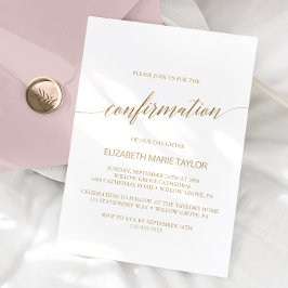 Elegante Gold Calligrafy Confirmation Einladung