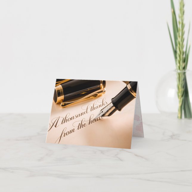 Elegante Gold Calligrafy Dankeschön Card (Vorderseite)