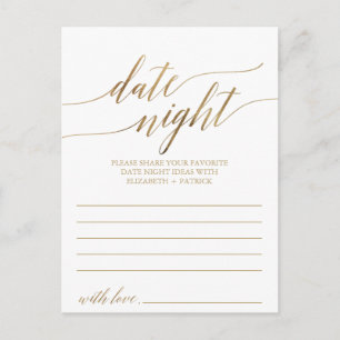 Elegante Gold Calligrafy Date Night Cards Postkarte