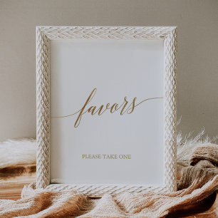 Elegante Gold Calligrafy Favoriten Poster