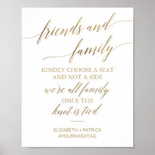 Elegante Gold Calligrafy Wählen Sie ein Sitzzeiche Poster
