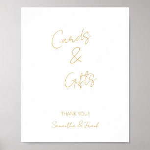 Elegante Gold Calligraphy Card and Gift Poster