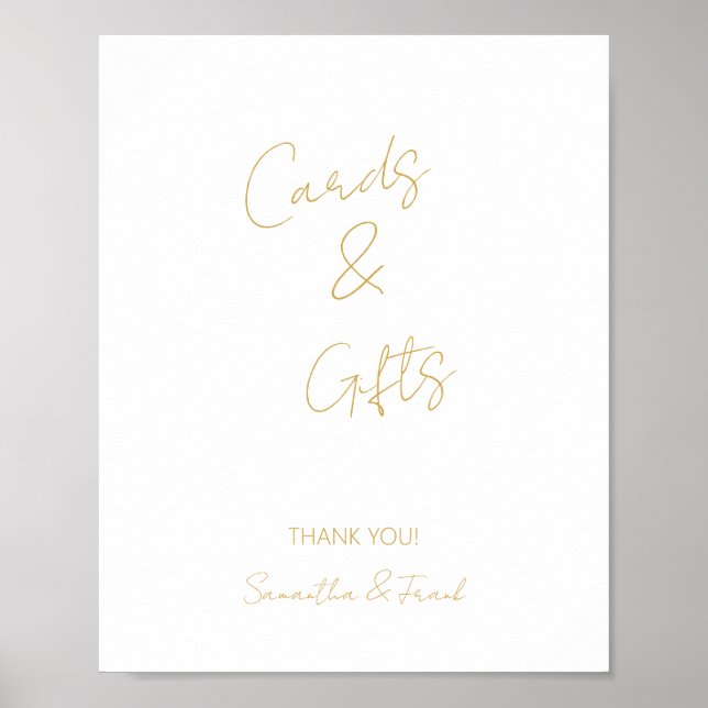 Elegante Gold Calligraphy Card and Gift Poster (Vorne)