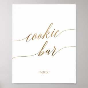 Elegante Gold Calligraphy Cookie Bar Sign Poster