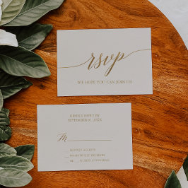Elegante Gold Calligraphy | Einfache RSVP-Karte fü RSVP Karte