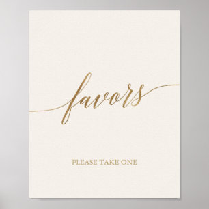 Elegante Gold Calligraphy   Elfenbeinfavoriten Poster