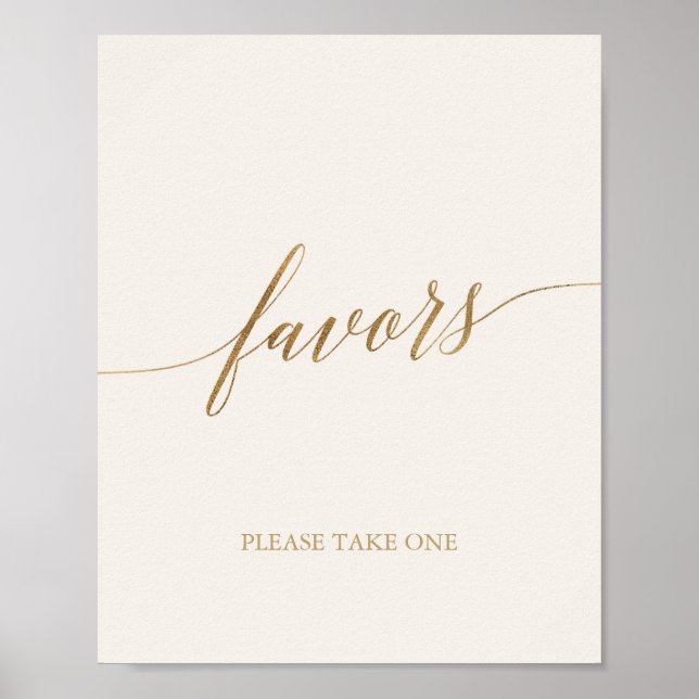 Elegante Gold Calligraphy | Elfenbeinfavoriten Poster (Vorne)
