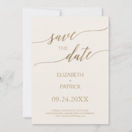 Elegante Gold Calligraphy | Elfenbeinküste Save th The Date
