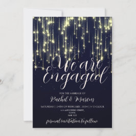 Elegante Gold Calligraphy Engagement Party Einladung