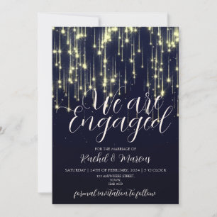 Elegante Gold Calligraphy Engagement Party Einladung