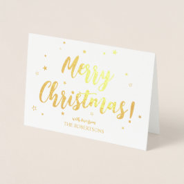 Elegante Gold Calligraphy Frohe Weihnachtsfoil-Kar Folienkarte