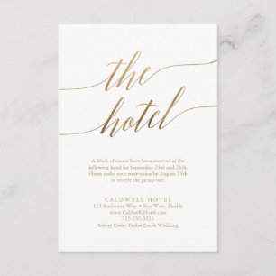 Elegante Gold Calligraphy Hotel Einschließungskart Begleitkarte