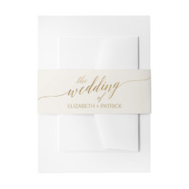 Elegante Gold Calligraphy Ivory Wedding Bly Band