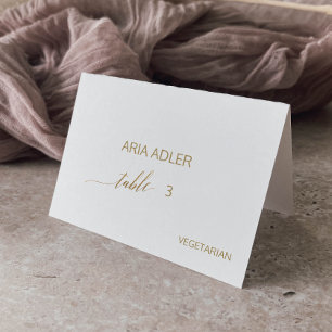 Elegante Gold Calligraphy Menü Option-Platzkarten Tischnummer