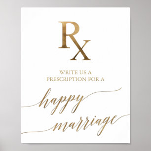 Elegante Gold Calligraphy RX Eheberatung Poster