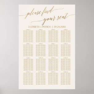 Elegante Gold Calligraphy   Seatabelle für Elfenbe Poster