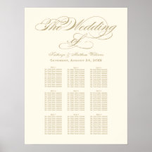 Elegante Gold Calligraphy Seating Chart