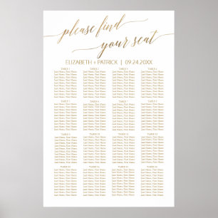Elegante Gold Calligraphy Seating Chart Poster