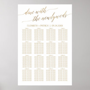 Elegante Gold Calligraphy Seating Chart Poster