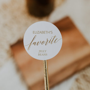 Elegante Gold Calligraphy Sein und ihr Favorit Runder Aufkleber
