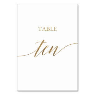 Elegante Gold Calligraphy Table 10 Tischnummern