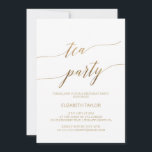 Elegante Gold Calligraphy Tea Party Geburtstag Einladung<br><div class="desc">Diese elegante Goldkalligraphie-Tee-Party-Geburtstagskarte eignet sich perfekt für eine einfache Veranstaltung. Das neutrale Design besticht durch eine minimalistische Karte,  die mit romantischen und skurrilen Imitaten mit Goldfolien-Typografie dekoriert ist. Bitte beachten Sie: Dieses Design enthält keine echte Goldfolie. Es ist eine hochwertige Grafik,  die wie Goldfolie aussieht.</div>