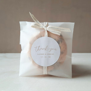 Elegante Gold Calligraphy Vielen Dank für Ihre Hoc Runder Aufkleber