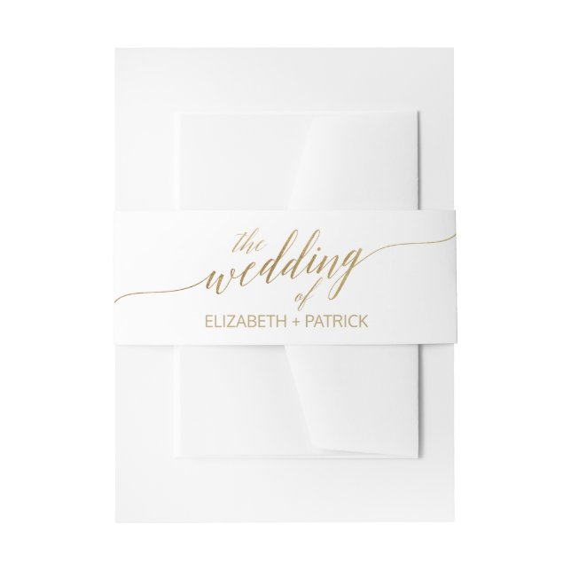 Elegante Gold Calligraphy Wedding Bly Band (Vorderseite Beispiel)