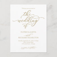 Elegante Gold Calligraphy Wedding Einladung