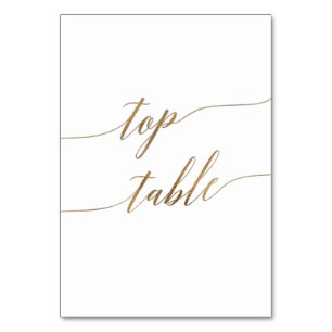 Elegante Gold Calligraphy Wedding Top-Tischnummer Tischnummer