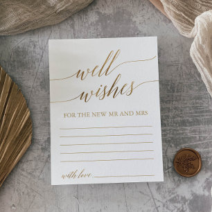 Elegante Gold Calligraphy Well Wishings Cards Postkarte