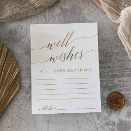 Elegante Gold Calligraphy Well Wishings Cards Postkarte