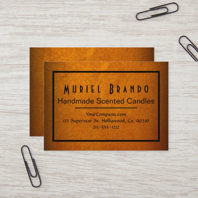 Elegante Gold Candle Company V4 Business Card Visitenkarte (Vorderseite/Rückseite Beispiel)