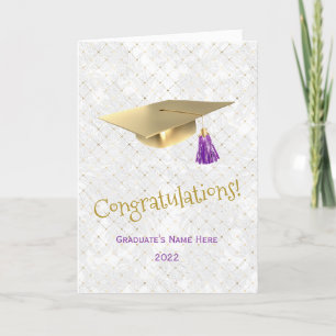 Elegante Gold Cap Lila Herzlichen Glückwunsch Absc Karte